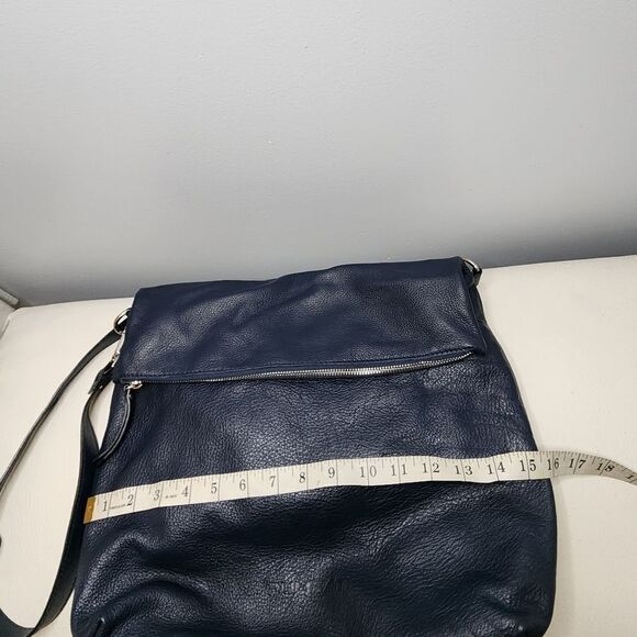 Pulicati Women's Super Soft Leather Satchel Purse Bag Tote Made in Italy Blue - Picture 3 of 6